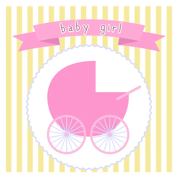 Carte bébé fille — Image vectorielle