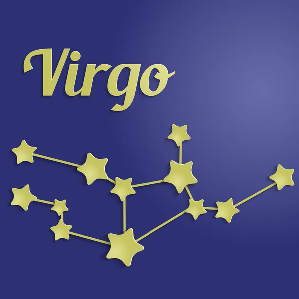 Virgo golden  zodiac constellation — Stock Vector