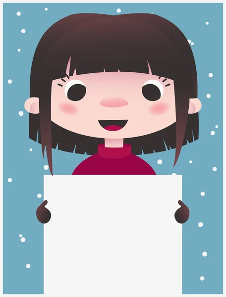 Card template with girl — Stock Vector