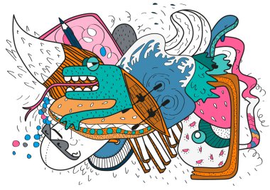 Parlak doodle arka plan