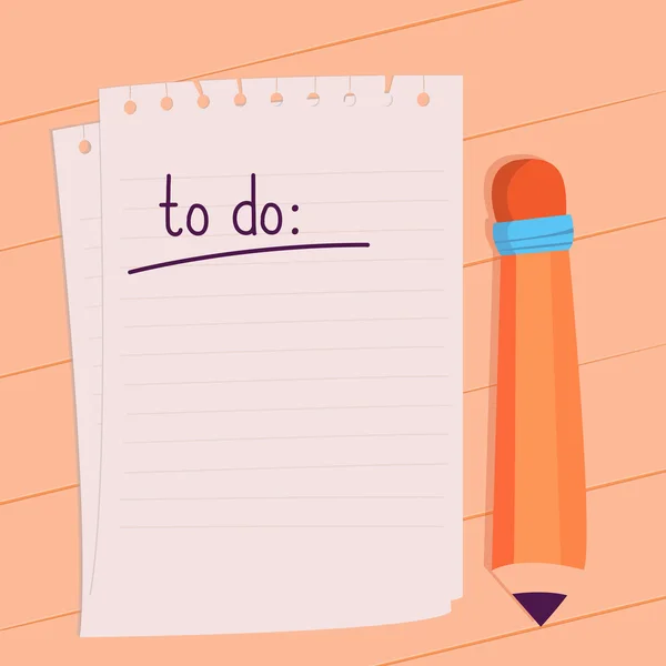 To do list with pencil — Stock Vector