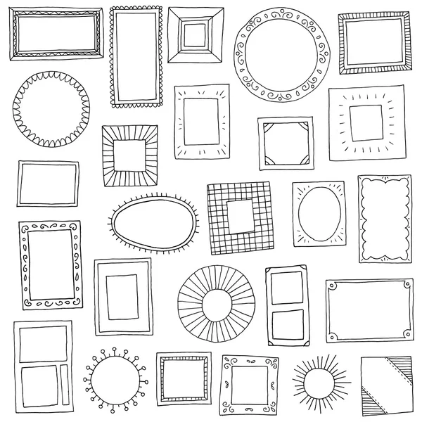 Hand getrokken doodle frames 19 — Stockvector