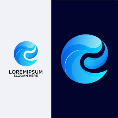 E Harfi Dalga Logosu Tasarımı