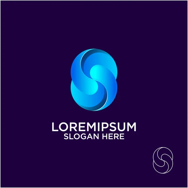 Logotipo Abstracto Forma Color Degradado — Vector de stock