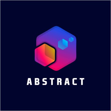 Soyut Element Altıgen Muhteşem Gradyan Rengi