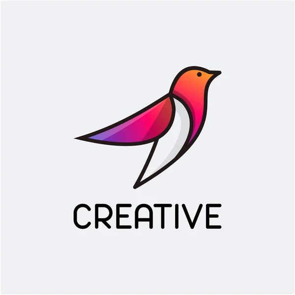 Abstrakt Bird Color Gradient Logo Template — Stockový vektor