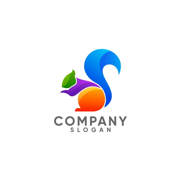 Logotipo Esquilo Bonito Colorido —  Vetores de Stock