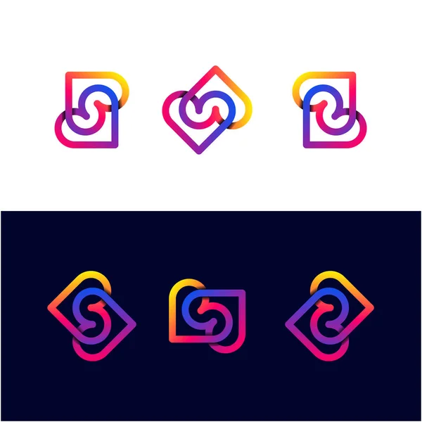 Szablon Gradientowego Logo Double Love Set — Wektor stockowy