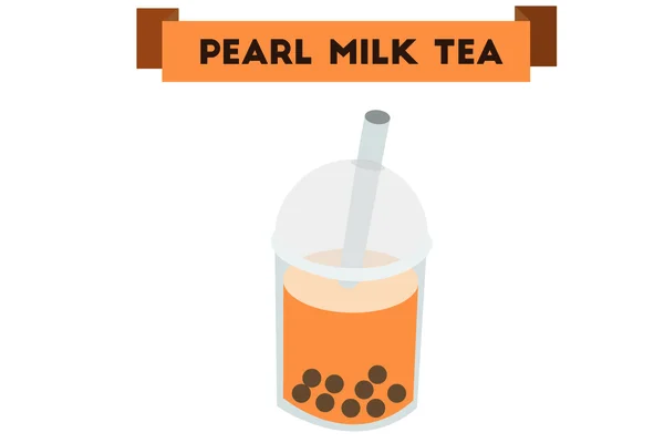 Té de leche perla — Vector de stock