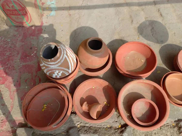 Cerámica Arcilla Muestra Carretera Jaipur Rajastán India — Foto de Stock