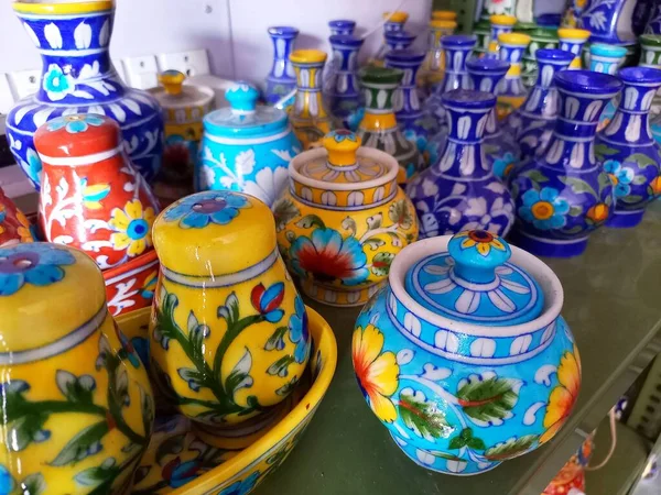 Niebieska Ceramika Dżajpur Rajasthan Indie — Zdjęcie stockowe