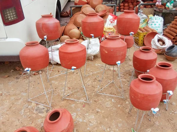 Kil çömlek, ghada, matka, atıcı, gamla, jaipur, rajasthan, Hindistan