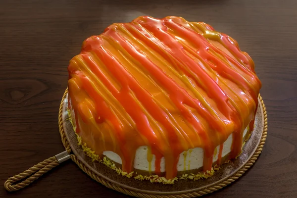 Mousse e bolo de laranja — Fotografia de Stock