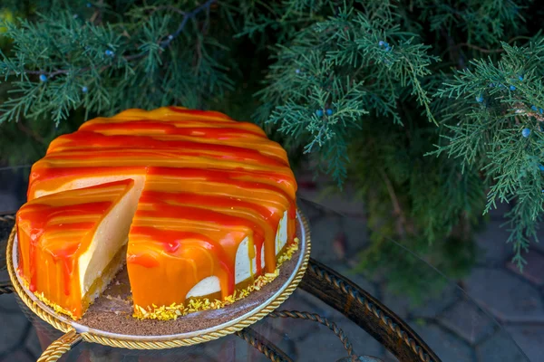 Pěna a pomerančový dort — Stock fotografie