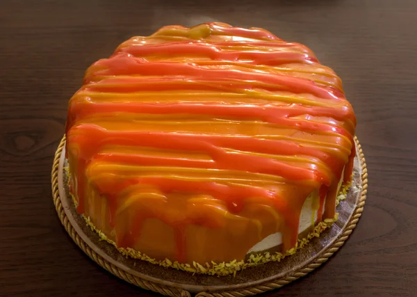 Mousse e bolo de laranja — Fotografia de Stock