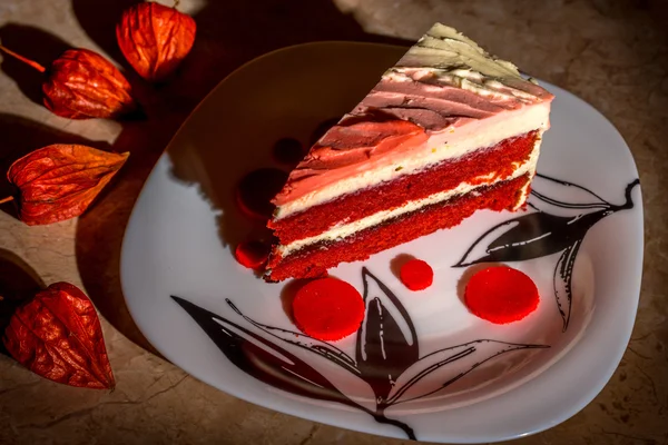 Sametový červený dort — Stock fotografie