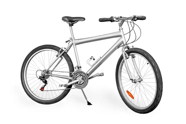 Серебра горный велосипед — стоковое фото