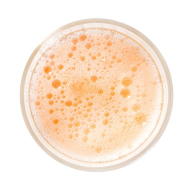 Turuncu içmek kabarcıklar ile