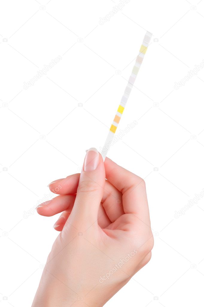 Hand with test strip