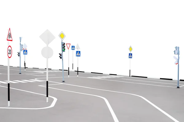 Spielplatz mit Verkehrszeichen — Stockfoto