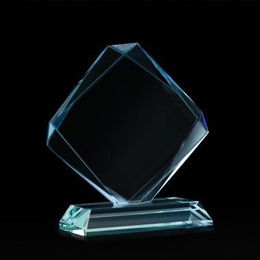 Crystal blank for award on black clipart