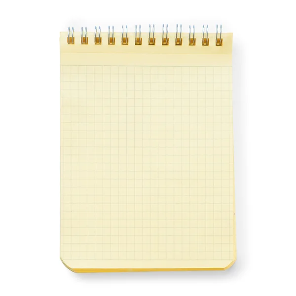Yellow notebook isolated — Stock Photo, Image