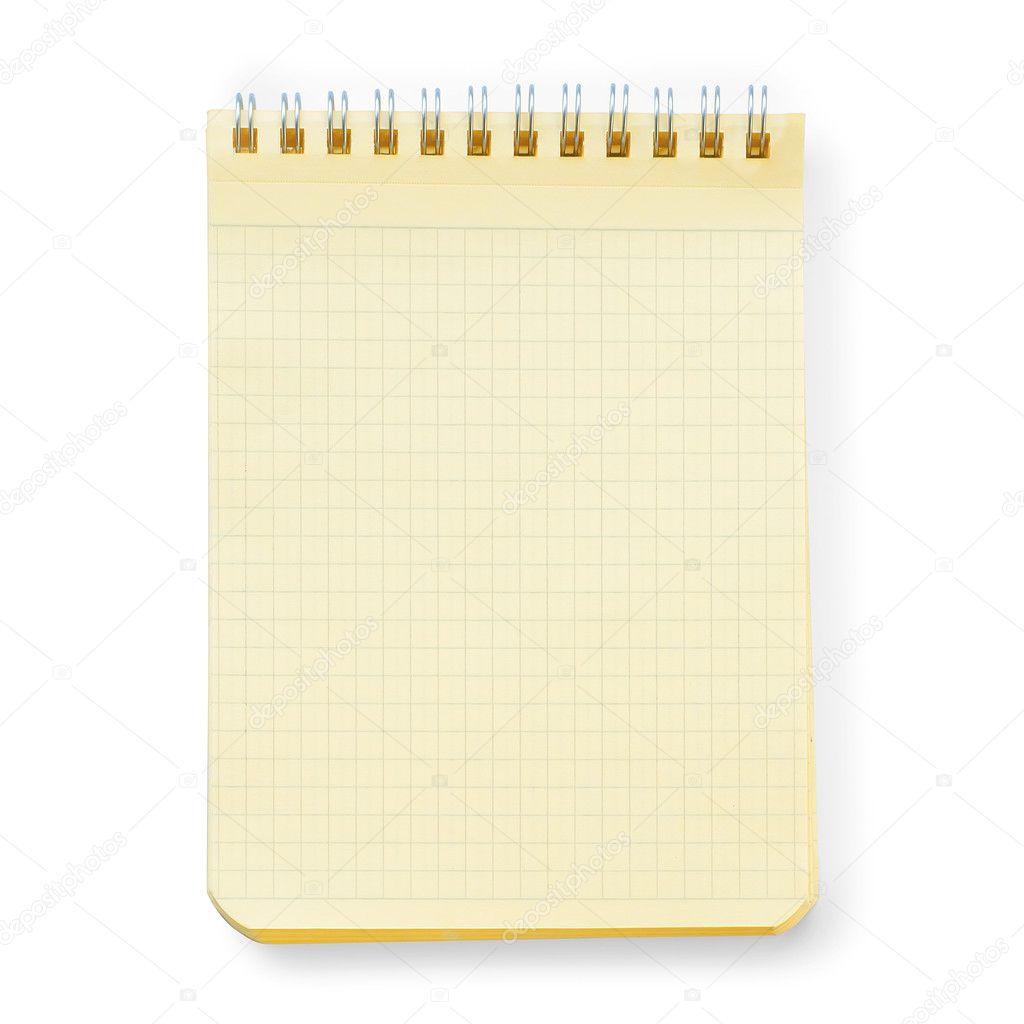 Yellow notebook isolated