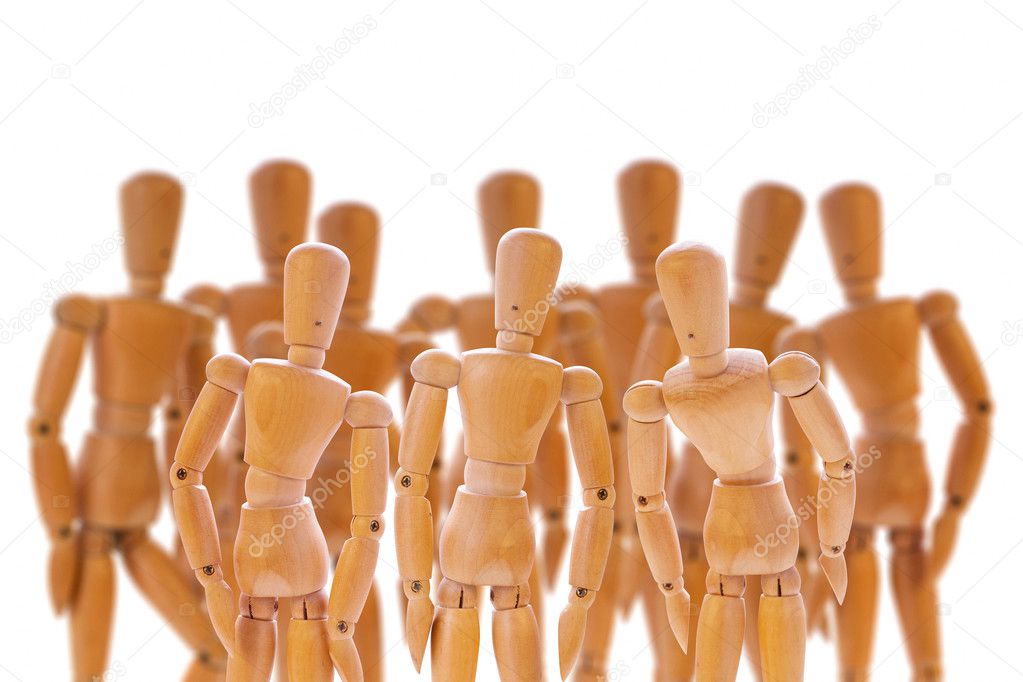 Group of wooden dummies