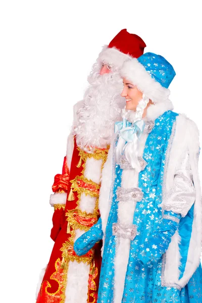 Ded Moroz (Father Frost) and Snegurochka (Snow Maiden) — Stock Photo, Image