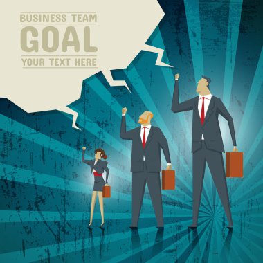 Business Concept, Team strives to achieve business goals. clipart