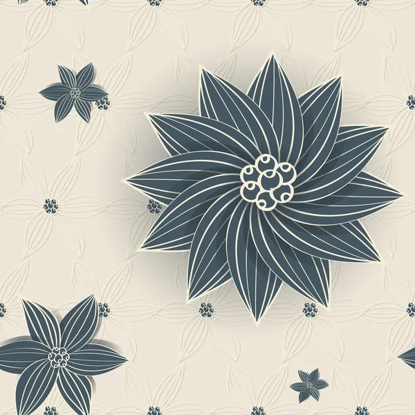 패턴 완벽 한 꽃 배경 손으로 그리는 아시아 스타일 — 스톡 벡터