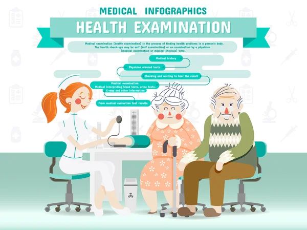 Infografías del examen de salud — Archivo Imágenes Vectoriales