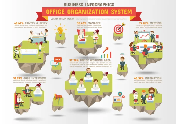 Üzleti iroda Infographics — Stock Vector