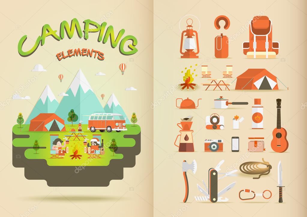 Camping Elements Stock Vector Image by ©SkyclickC 79224662