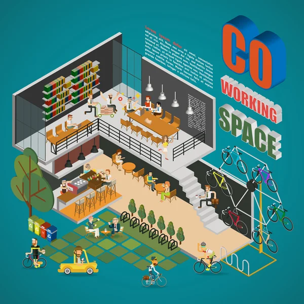 Coworking Space Infografik – Stock-vektor