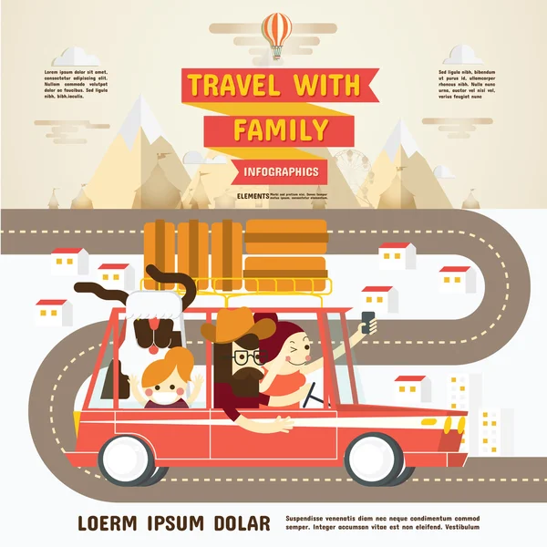 Reizen met familie Infographics — Stockvector
