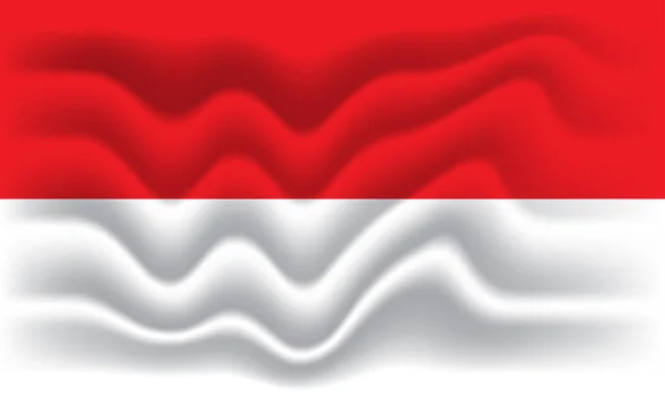 Indonesian National Flag Vector Wave Style — Stock Vector