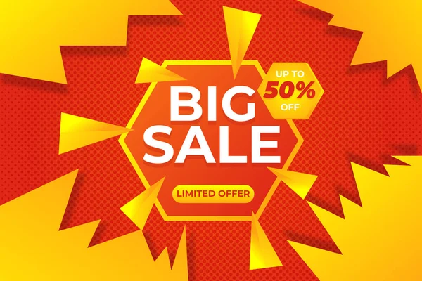 Big Sale Halftone Banner Vector Hintergrund Orange Luxus Hintergrund Halftone — Stockvektor