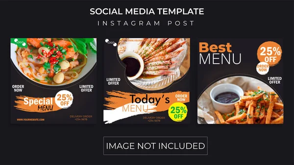 Plantilla Medios Sociales Alimentos Instagram Post Grunge Diseño Vector Estilo Gráficos vectoriales