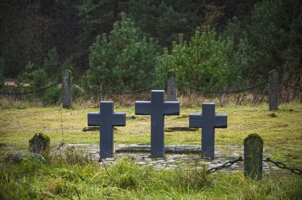 Cemetery of the German soldiers of times of World War I in the village of Zasvir. — Stock Photo, Image