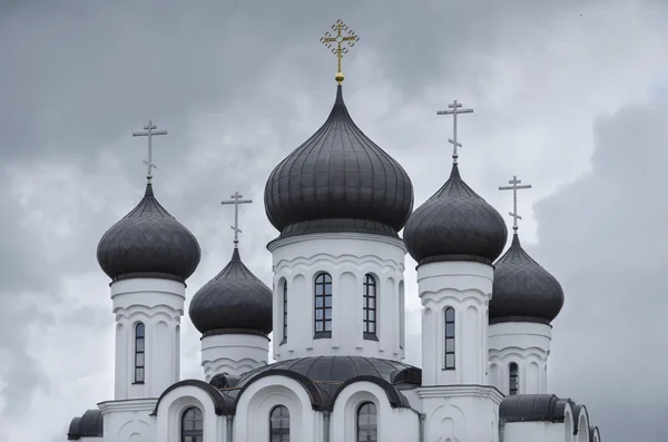 Belarús, Baranovichi: cúpulas de una catedral ortodoxa de San Alejandro Nevski . — Foto de Stock