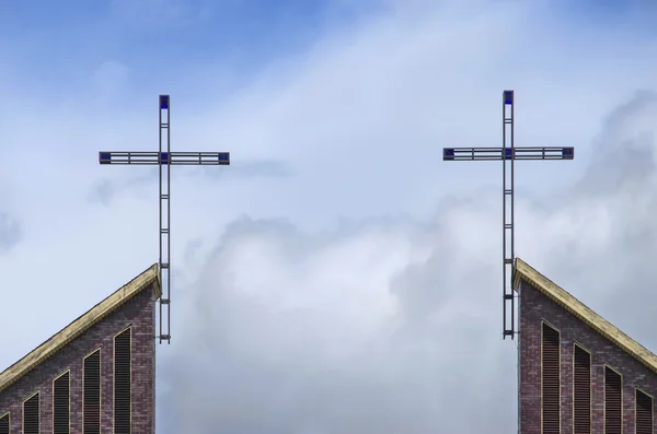 Crosses of a church of St. Zigmut. — Stock Photo, Image