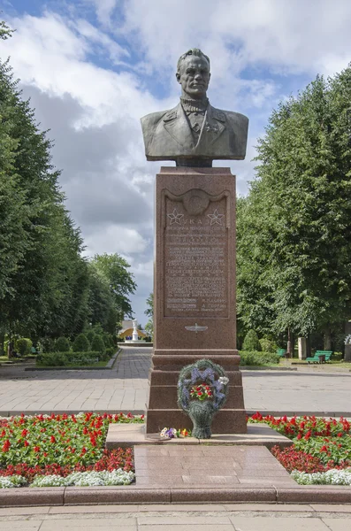 Belarus, Baranovichi: Monumento Duas vezes ao Herói da União Soviética S. I. Gritsevtsu . — Fotografia de Stock
