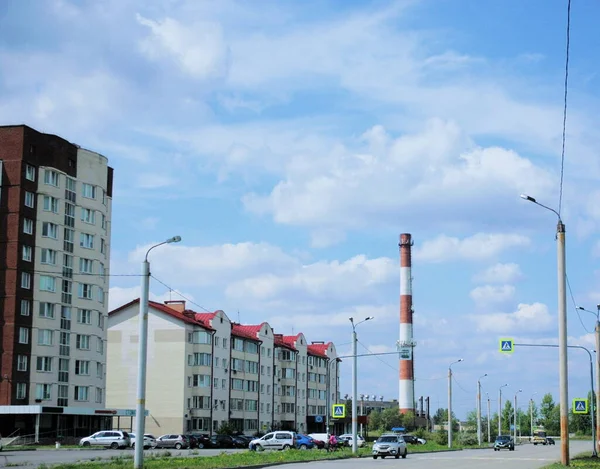 Tscheljabinsk Russland Juli 2021 Sergei Gerassimow Straße Häuser Und Autoverkehr — Stockfoto