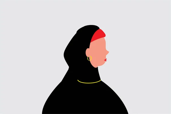 Arabische Frau Mit Hijab Abaya Und Ohrringen Kein Gesicht Weist — Stockvektor
