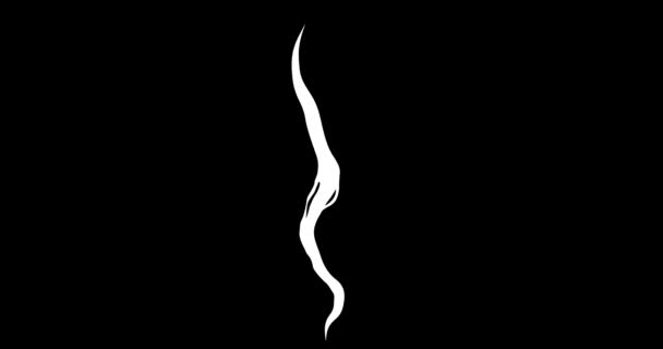 Looped Vector Animation Cigarette Smoke Black Background — Stock Video