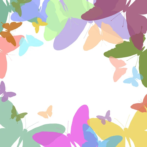 Set Beautiful Exotic Butterflies Colorfull Wings Space Text Background — Stock Photo, Image