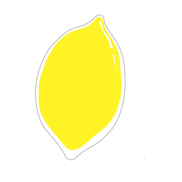 Иллюстрация Стилизованная Ярко Желтый Лимонный Линеарт Бликом — стоковое фото