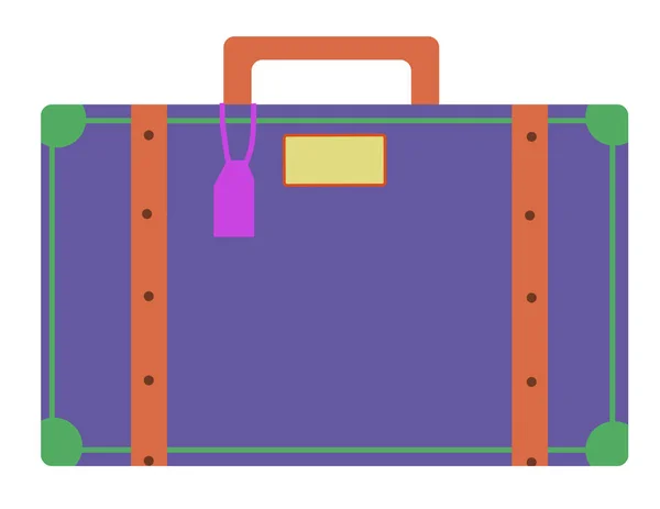 Illustration Blue Suitcase Packing Red Belt Pink Label Travel — Stock Photo, Image