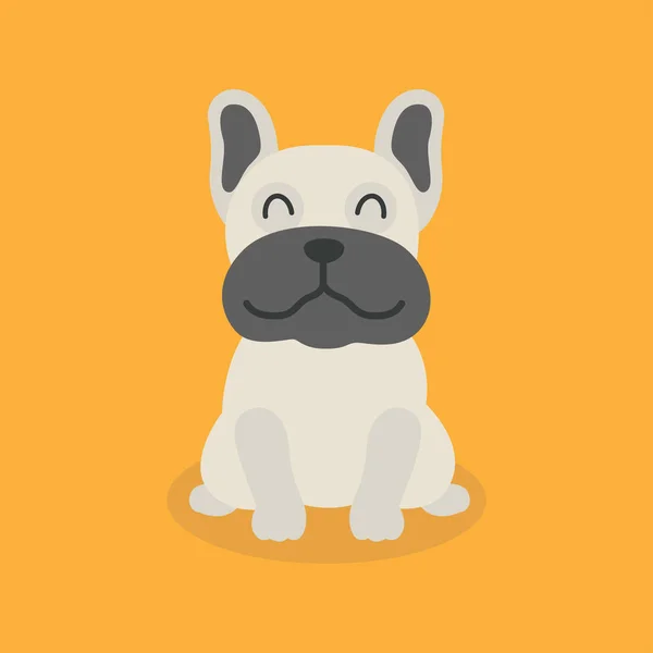 Franse Bulldog Puppy Huisdier Platte Vector Geïsoleerd Ontwerp Concept — Stockvector